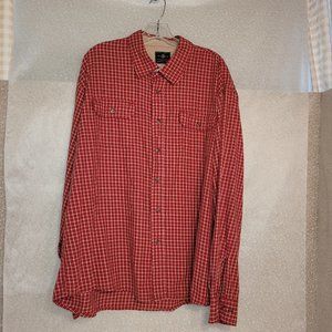Wrangler Men's Red and Tan Plaid Western Cotton Shirt 2XL